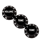 Strat Knobs - 1-Vol/2-Tone Black