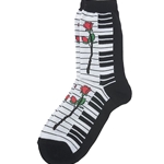 Keyboard Rose Print Socks