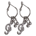 Note and G Clef Crystal Earrings