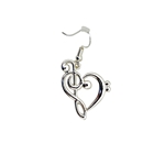 Music Clef Heart Earrings