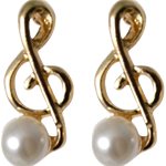 G Clef Pearl Earrings