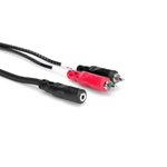 Hosa Stereo Breakout Cable - 3.5 mm TRSF to Dual RCA - 10'