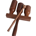 DOBANI WAGO Wooden Triple Agogo Bell with Mallet