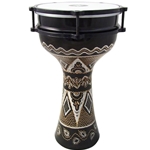 Zaza Percussion HA-105BK Engraved 16" Darbuka 8.75" Head