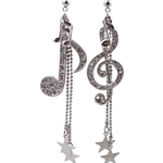 Rhinestone Music Notes Earrings
