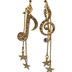 Music Notes Rhinestone Earrings