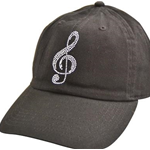 Baseball Cap with G Clef Rhinestones