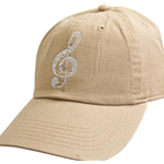 Baseball Cap with G Clef Rhinestones