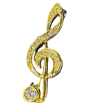 Broadway 502754G Gold Treble Clef Brooch