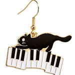 AIM MUER21 Kitten on Keys Earrings