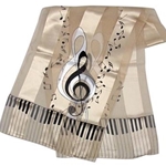 AIM 56425 Fashion Scarf w/ Keyboard, Clef & Notes One Size