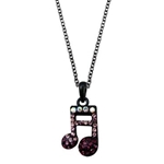 AIM N479 Eighth Note Necklace w/ Rhinestones