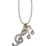 AIM N495 Necklace - Note & Clef w/ Rhinestones