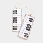 The Music Gifts Company RE22 Piano Keyboard Sparkle Earrings