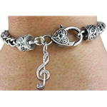 Treble Clef & Heart Clasp Bracelet