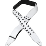 Levy's Leathers M80RBEY-WHT White Leather Strap with Black Eyelets 2"