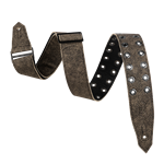 Levy's Leathers M80RBEY-BLK Distressed Black Leather Strap with Black Eyelets and Black Backing 2"