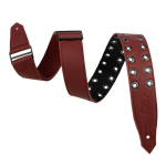 Levy's Leathers M80RBEY-BRG Ox Blood Leather Strap with Black Eyelets and Ox Blood Backing 2"