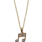 Eight Notes Necklace with Crystals