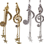 Treble Clef & 8th Note Dangle Earrings
