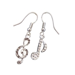 AIM MUER3 Silver G-Clef & Music Note Earrings