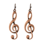 Music Gifts Company 643910 Copper Earrings - Here Comes Treble