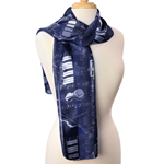 Music Gifts Company SF75 Fashion Scarf - Navy is the New Black Keyboard and Instruments