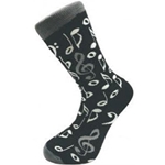 Music Gifts Company SOC14 Grey and White Music Notes Socks