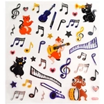 Musical Cats and Dogs Stickers