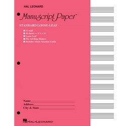 Standard Loose Leaf Manuscript Paper (Pink Cover) -
