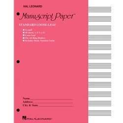 Standard Loose Leaf Manuscript Paper (Pink Cover) -