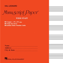 Wide Staff Manuscript Paper (Red Cover) -