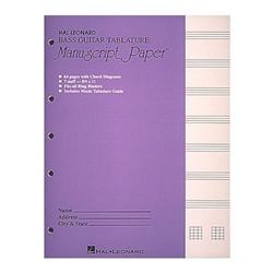 Bass Guitar Tablature Manuscript Paper (Purple Cover) -
