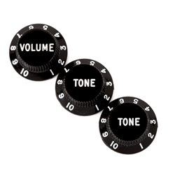 Strat Knobs - 1-Vol/2-Tone Black