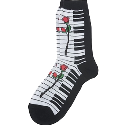 Keyboard Rose Print Socks