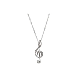 Treble Clef Necklace - Silver