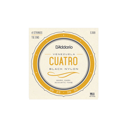 D'Addario EJ98 Venezuelan Cuatro Set - Black Nylon