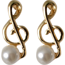 G Clef Pearl Earrings