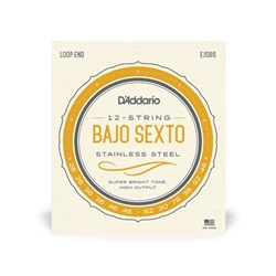 D'Addario EJS86 Bajo Sexto Set - Stainless Steel 26-92