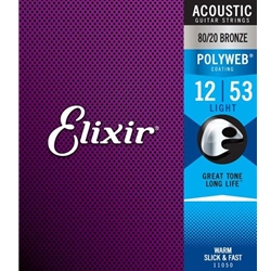 Elixir Acoustic Guitar Set - Polyweb Coated 80/20 Bronze