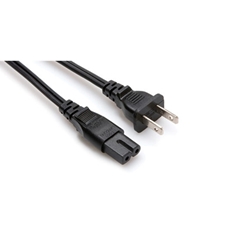 Hosa Power Cord - IEC C7 Polarized to NEMA 1-15P - 8'