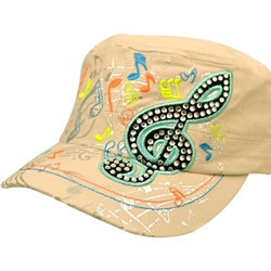 Rhinestone G Clef Hat