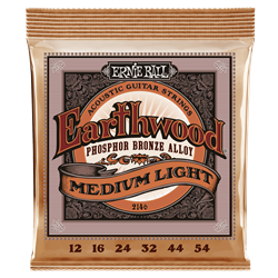 Ernie Ball Earthwood Acoustic Guitar Set - Phosphor Bronze Medium Light