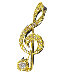 Broadway 502754G Gold Treble Clef Brooch