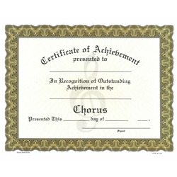 Certificate of Achievement - Chorus - Pack of 10