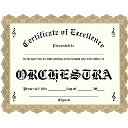 Certificate of Excellence - Choir - Single Sheet