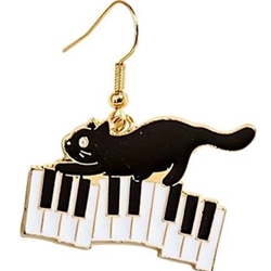 AIM MUER21 Kitten on Keys Earrings