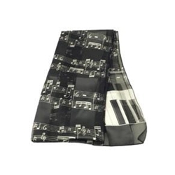 AIM 56480 Fashion Scarf with Music Notes & Keyboard One Size