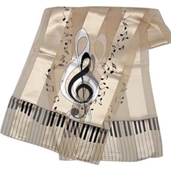 AIM 56425 Fashion Scarf w/ Keyboard, Clef & Notes One Size