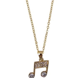 AIM N515 Necklace - Eighth Notes w/Crystals